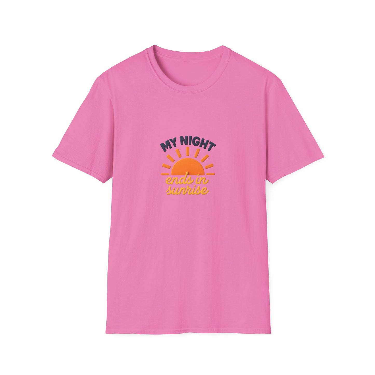 My Night Ends in Sunrise T-Shirt – Inspirational Unisex Softstyle® Tee for Hope, Comfort & Everyday Wear