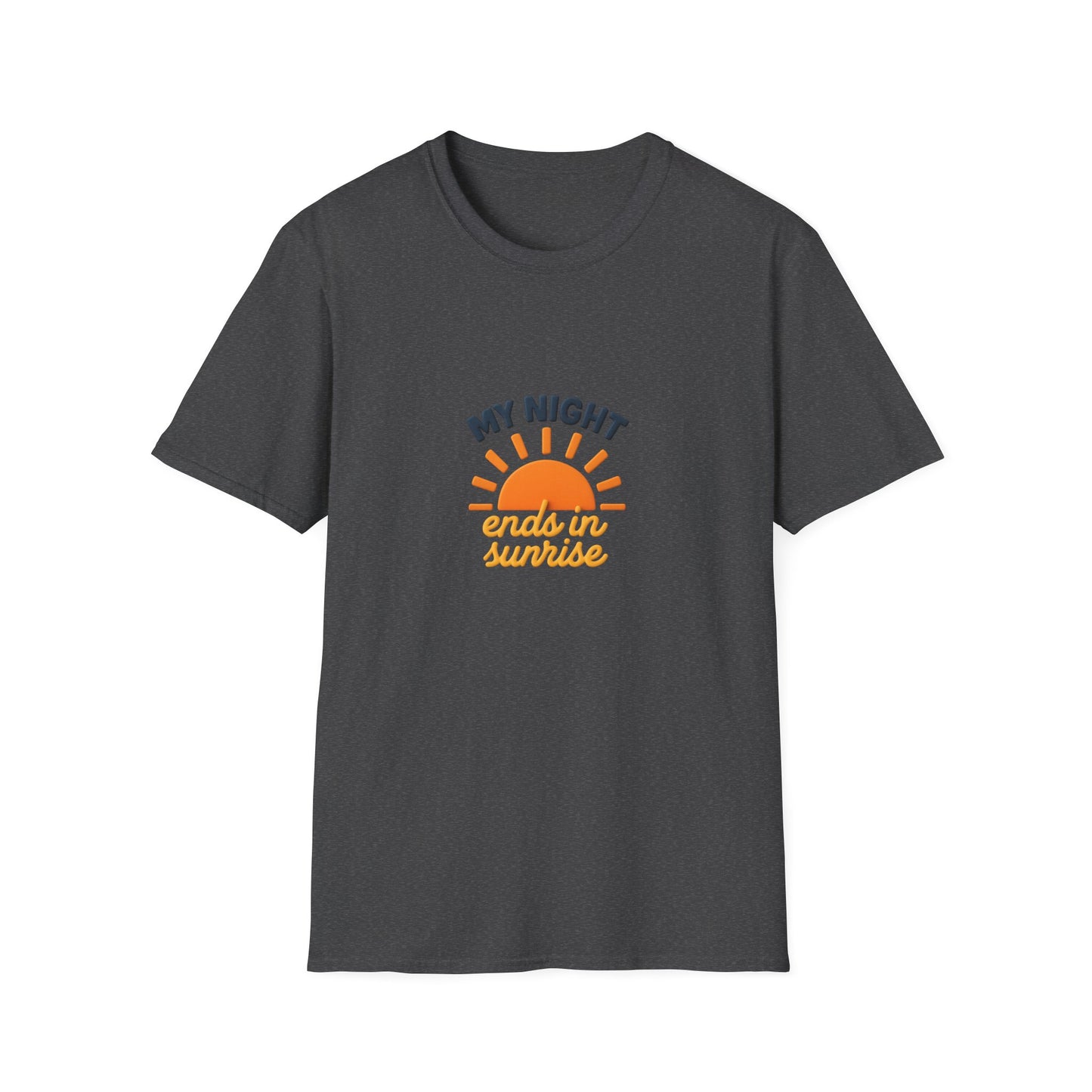 My Night Ends in Sunrise T-Shirt – Inspirational Unisex Softstyle® Tee for Hope, Comfort & Everyday Wear