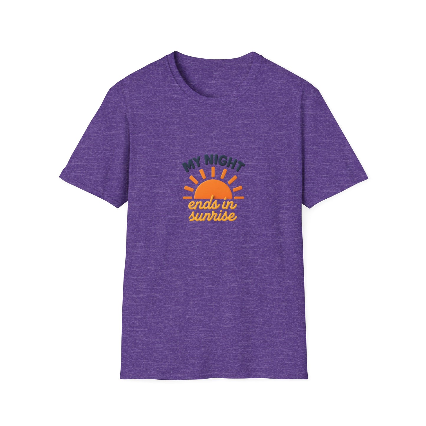 My Night Ends in Sunrise T-Shirt – Inspirational Unisex Softstyle® Tee for Hope, Comfort & Everyday Wear