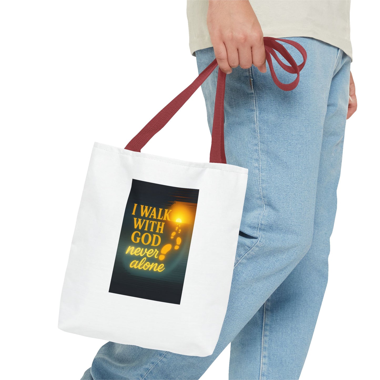 Inspiring God Walk Tote Bag, Motivational Quote Bag, Faith-Based Carryall, Gift for Believers, Christian Tote