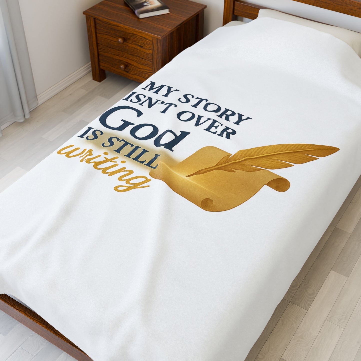 Inspirational Velveteen Plush Blanket - Cozy Storytelling Throw for Faith Lovers, Encouragement Gift, Home Decor, Relaxation Blanket