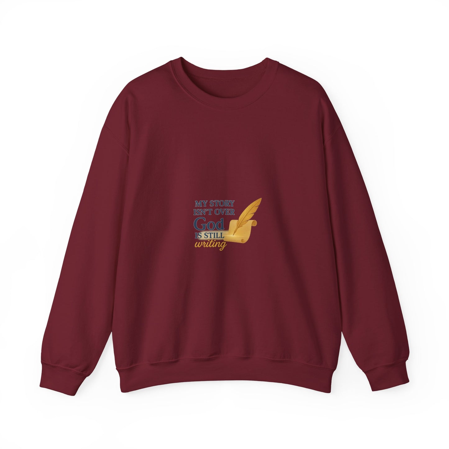 Inspirational Crewneck Sweatshirt, Comfort Apparel, Faith-Based Gift, Cozy Layer, My Story Isn’t Over Sweatshirt