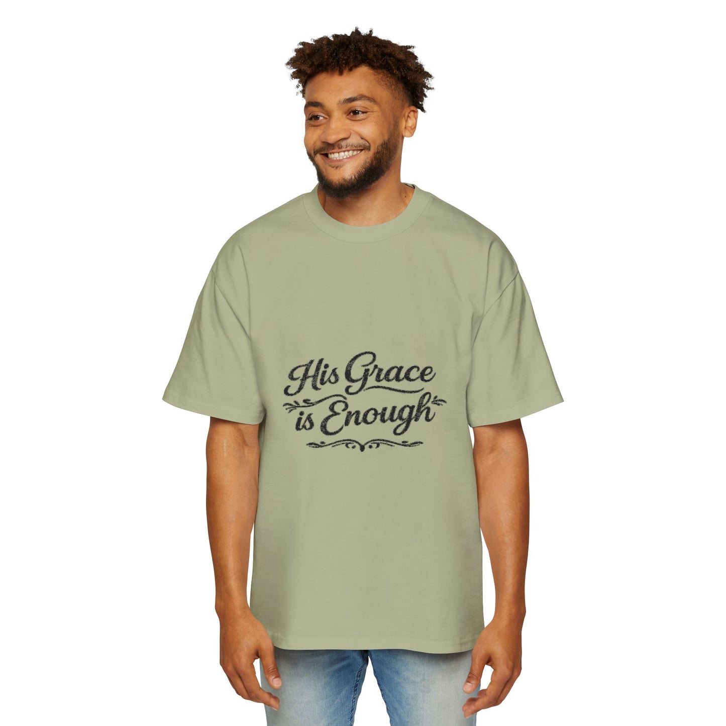 “His Grace Is Enough” Faith-Based Oversized T-shirt