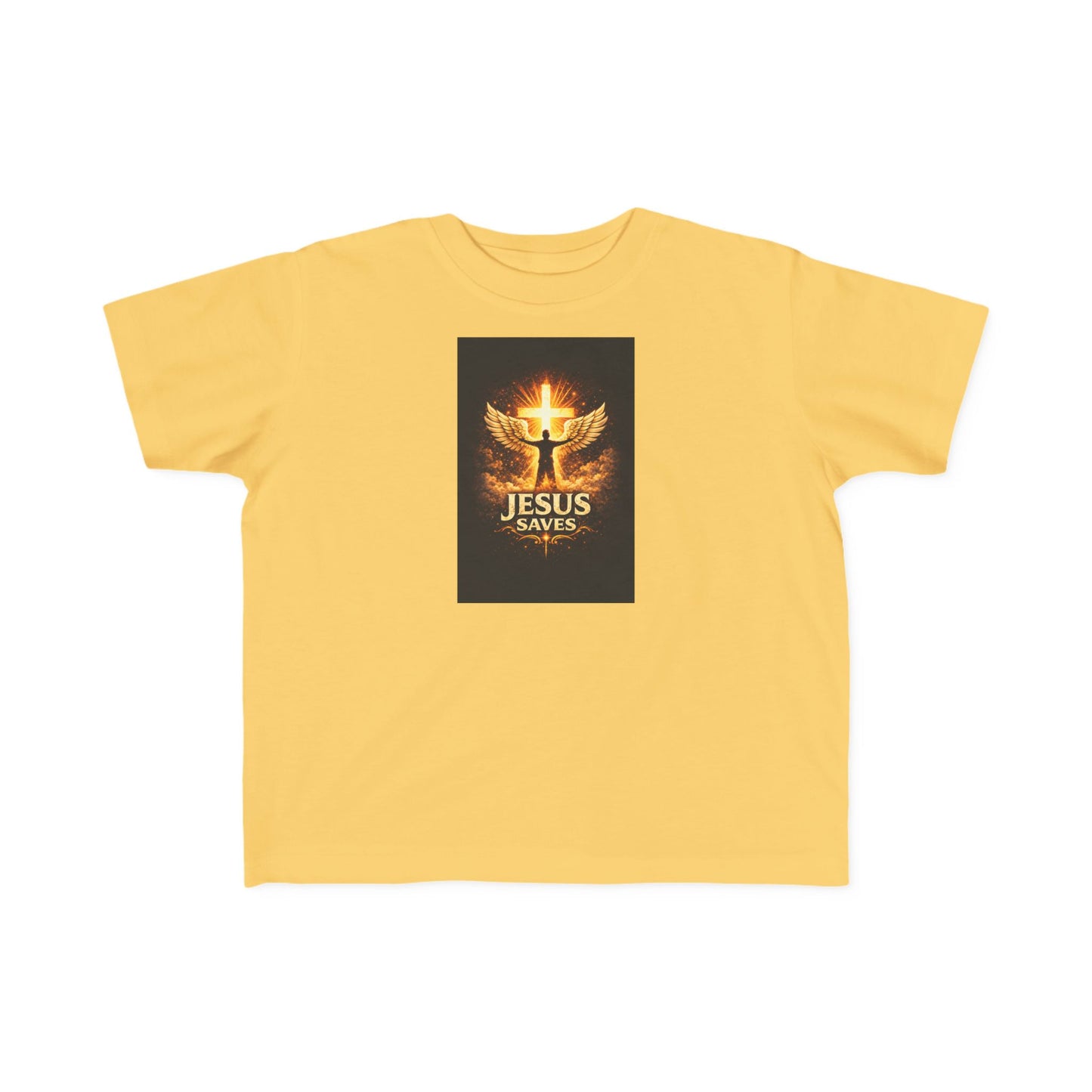 Toddler T‑Shirt — Jesus Saves, Flame Dove Christian Tee