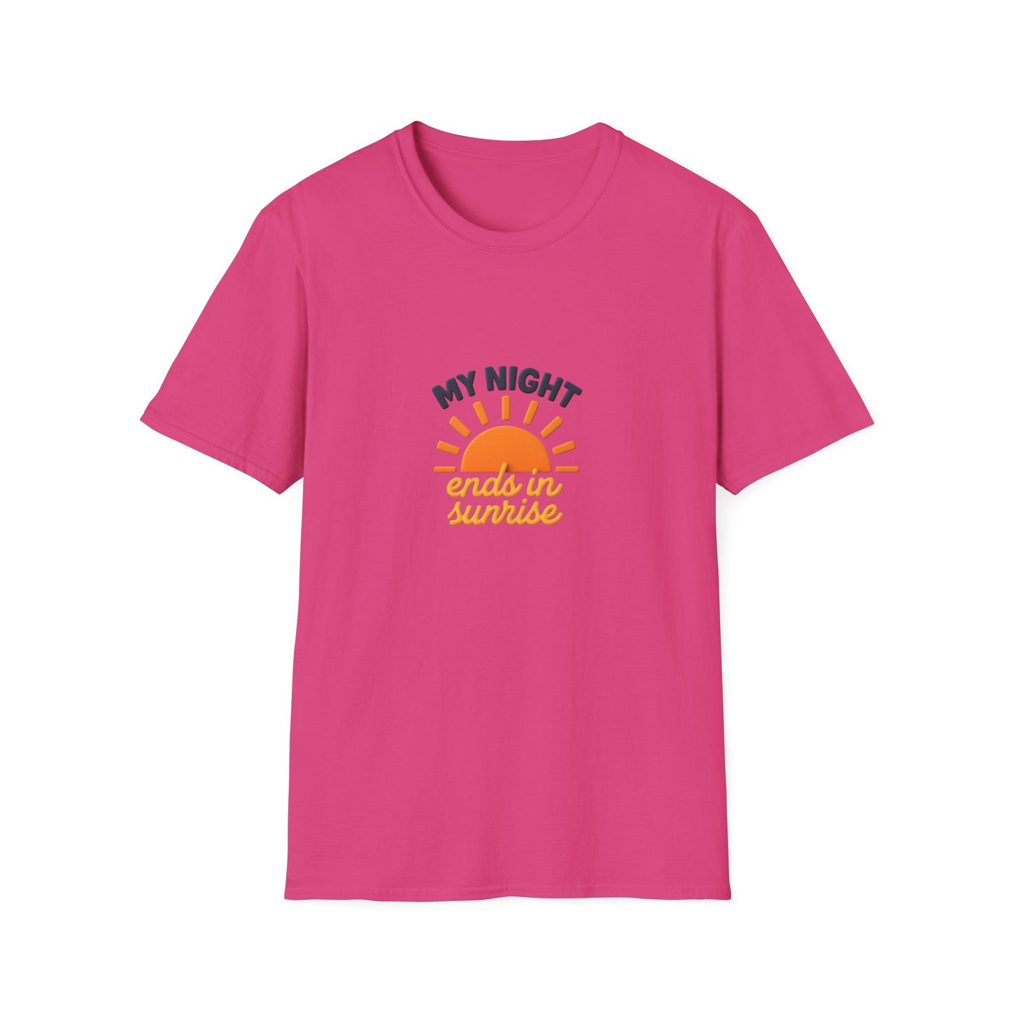 My Night Ends in Sunrise T-Shirt – Inspirational Unisex Softstyle® Tee for Hope, Comfort & Everyday Wear