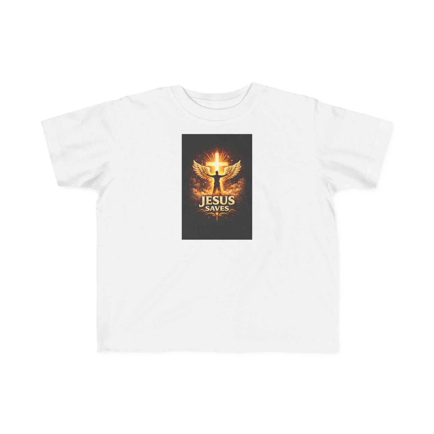 Toddler T‑Shirt — Jesus Saves, Flame Dove Christian Tee