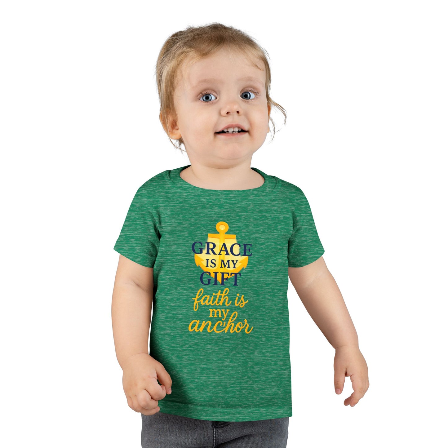Toddler T-Shirt — "Grace Is My Gift, Faith Is My Anchor" Christian Anchor Graphic