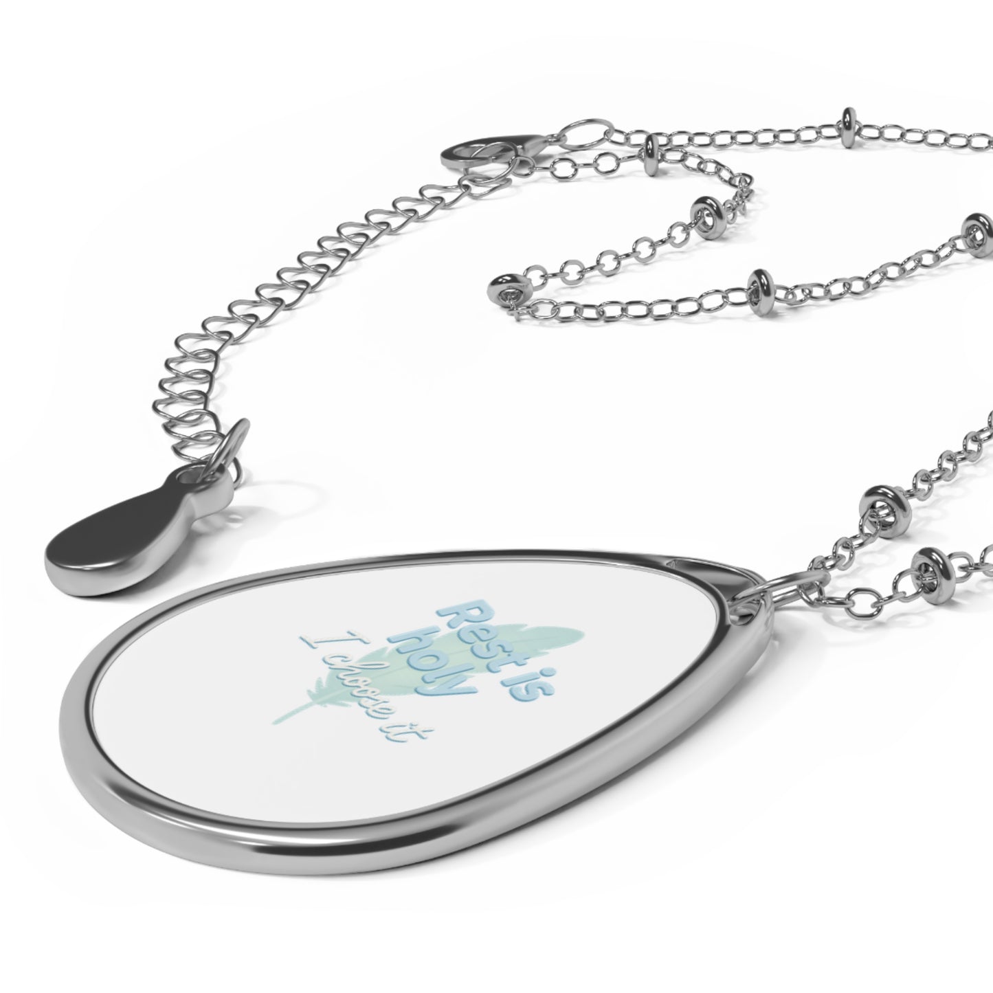 Rest is Holy Oval Inspirational Necklace