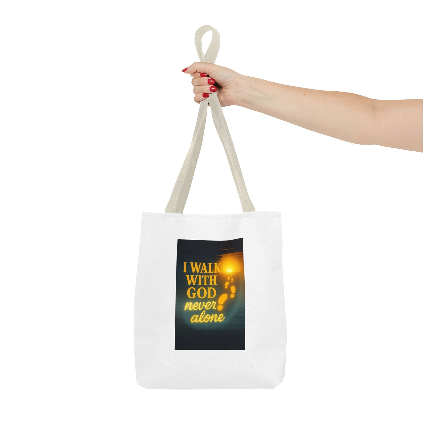 Inspiring God Walk Tote Bag, Motivational Quote Bag, Faith-Based Carryall, Gift for Believers, Christian Tote