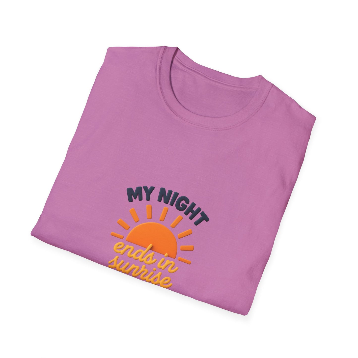 My Night Ends in Sunrise T-Shirt – Inspirational Unisex Softstyle® Tee for Hope, Comfort & Everyday Wear