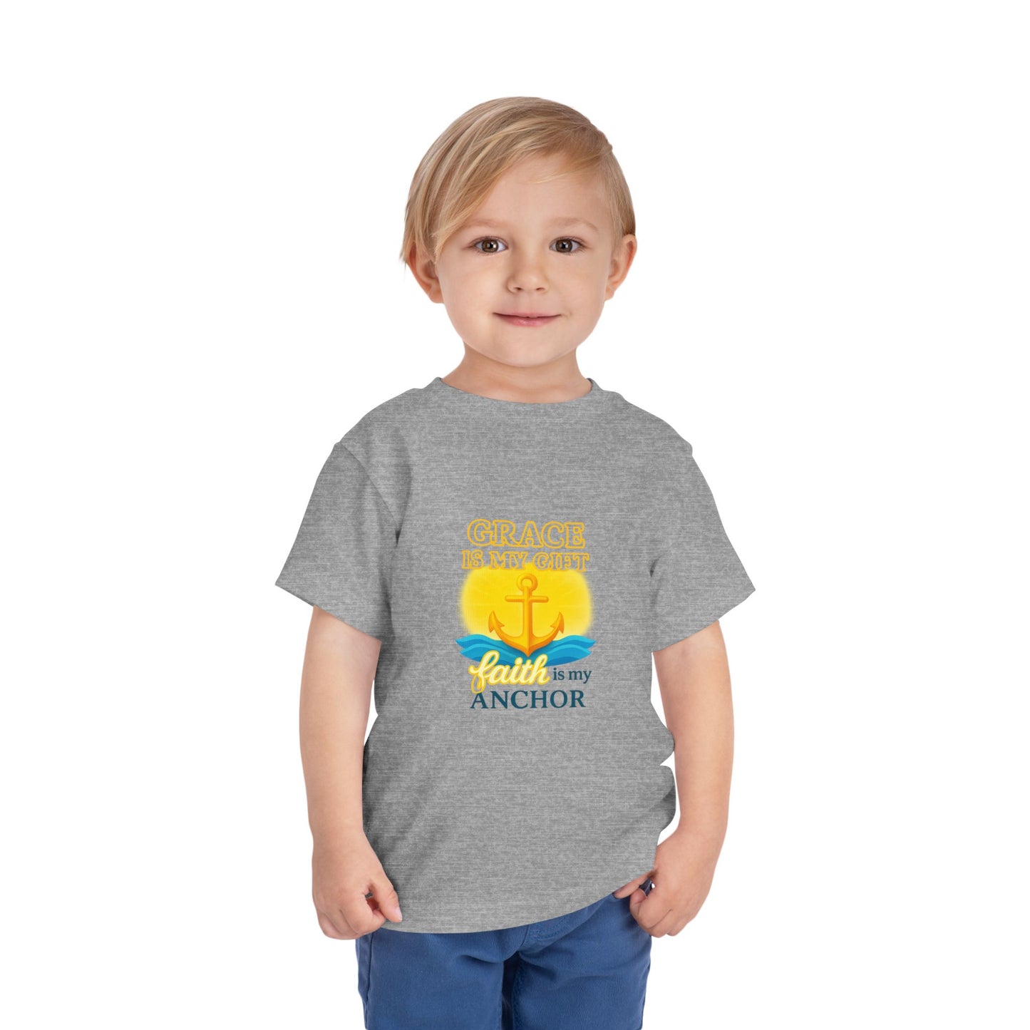 Grace is My Anchor Toddler Tee — Nautical Faith Shirt
