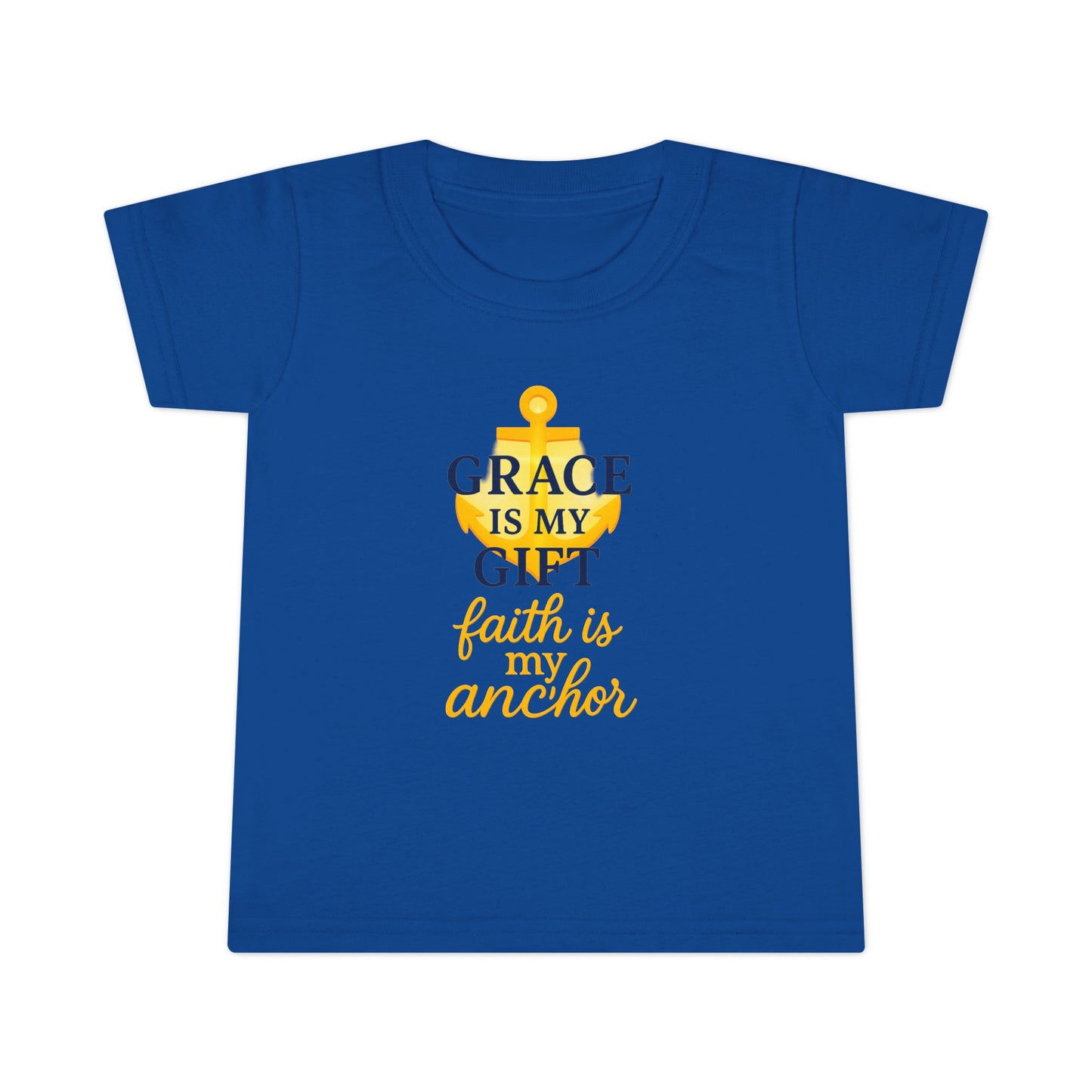 Toddler T-Shirt — "Grace Is My Gift, Faith Is My Anchor" Christian Anchor Graphic