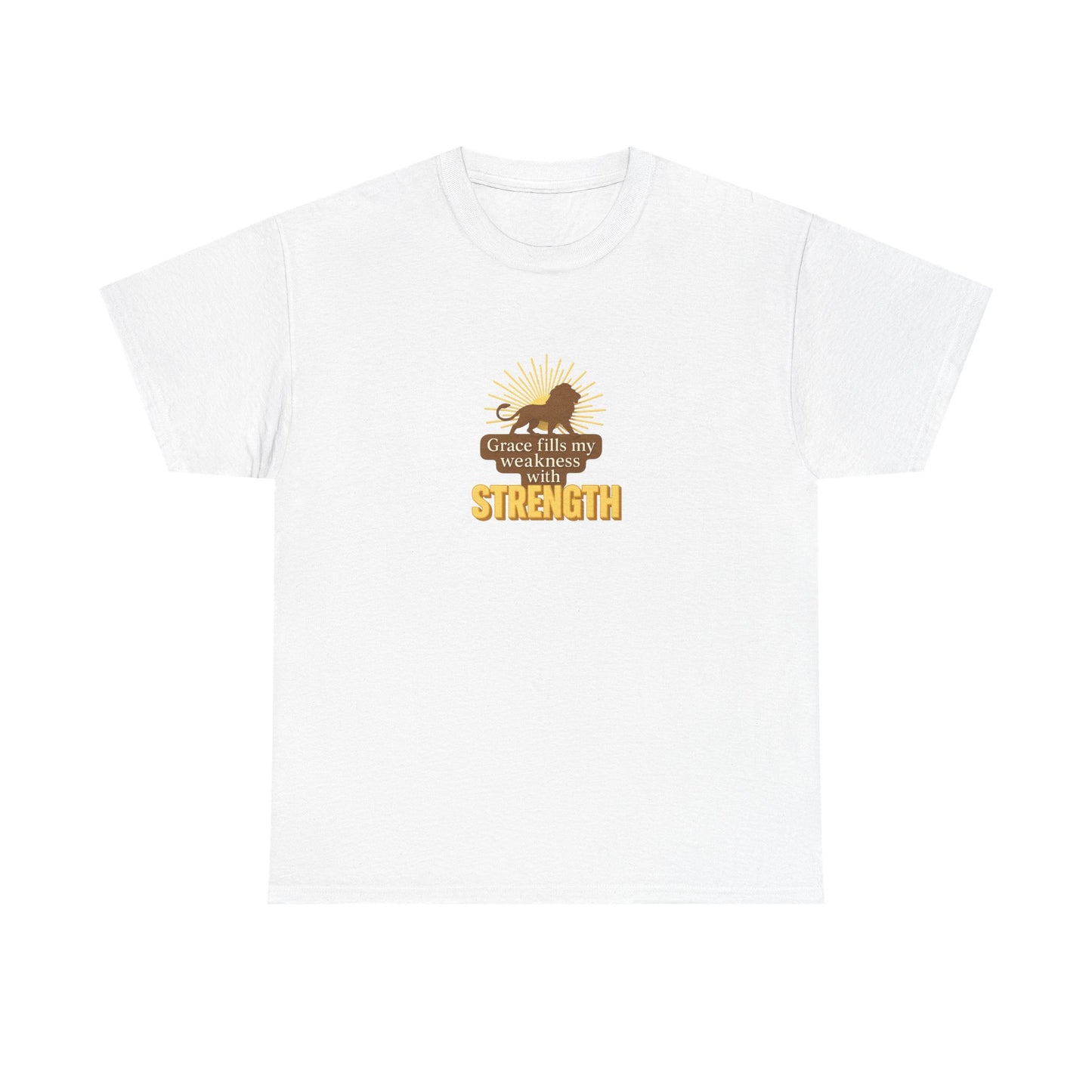 Grace Fills My Weakness with Strength – Inspirational Unisex Heavy Cotton Tee