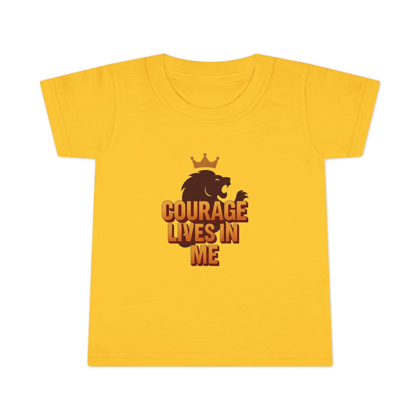 Toddler T-Shirt — "Courage Lives in Me" Lion Crown Graphic