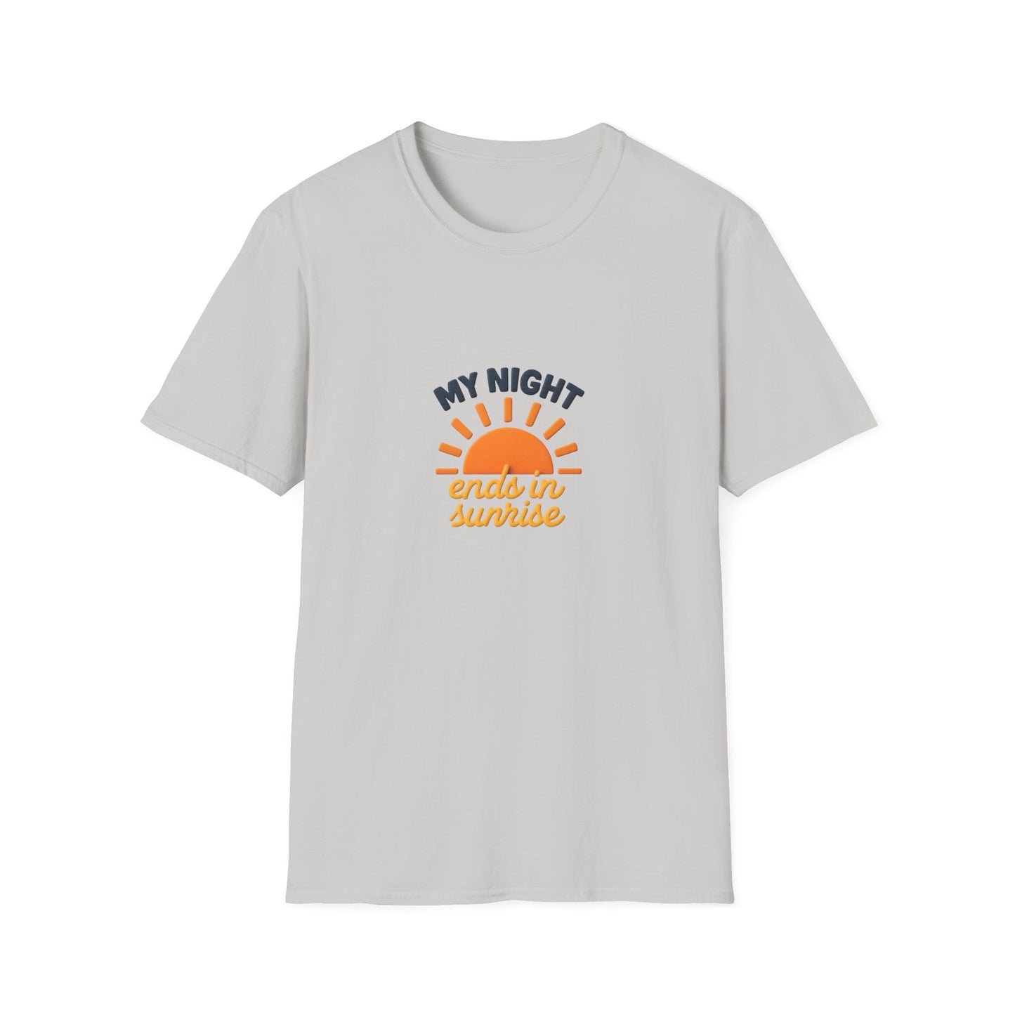 My Night Ends in Sunrise T-Shirt – Inspirational Unisex Softstyle® Tee for Hope, Comfort & Everyday Wear