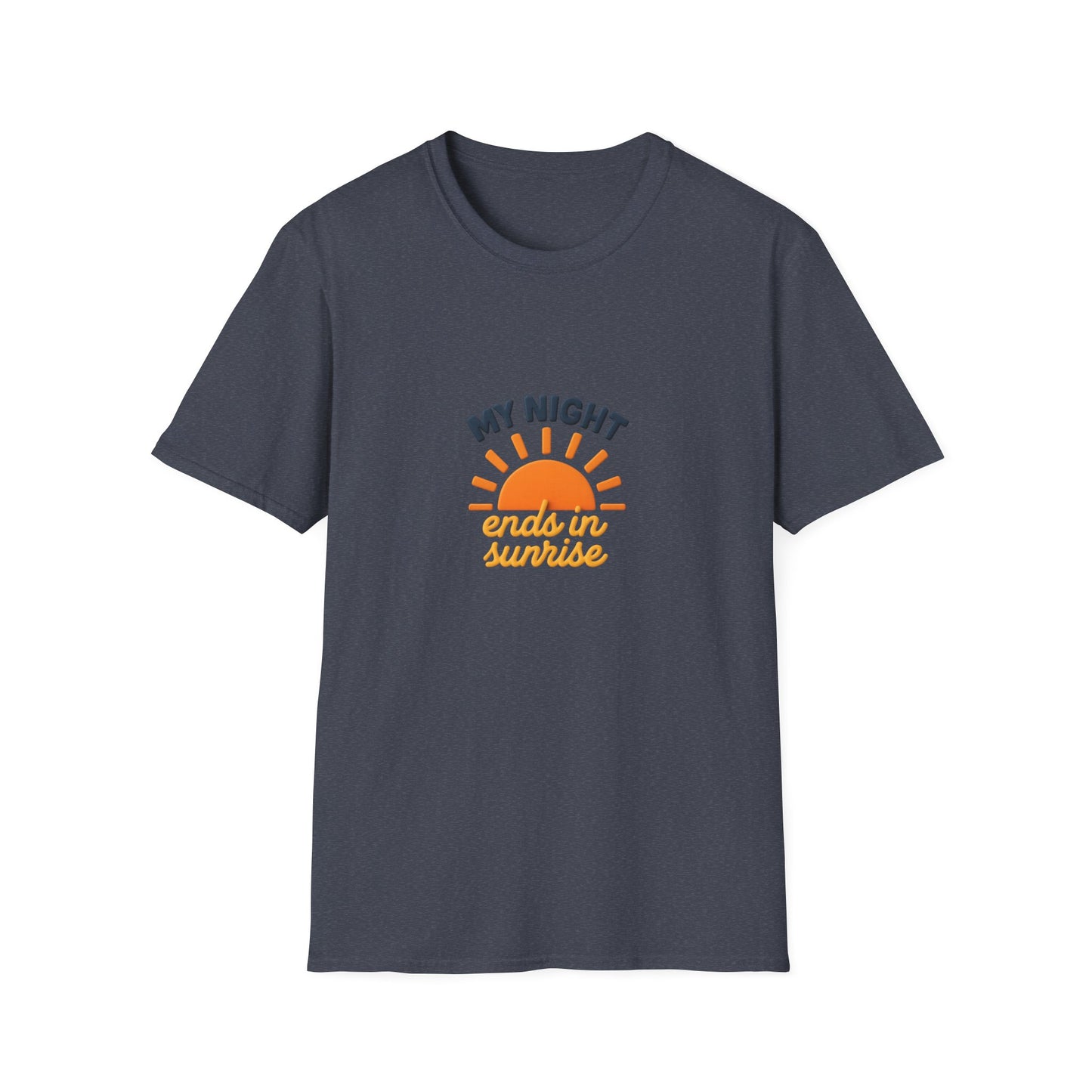 My Night Ends in Sunrise T-Shirt – Inspirational Unisex Softstyle® Tee for Hope, Comfort & Everyday Wear