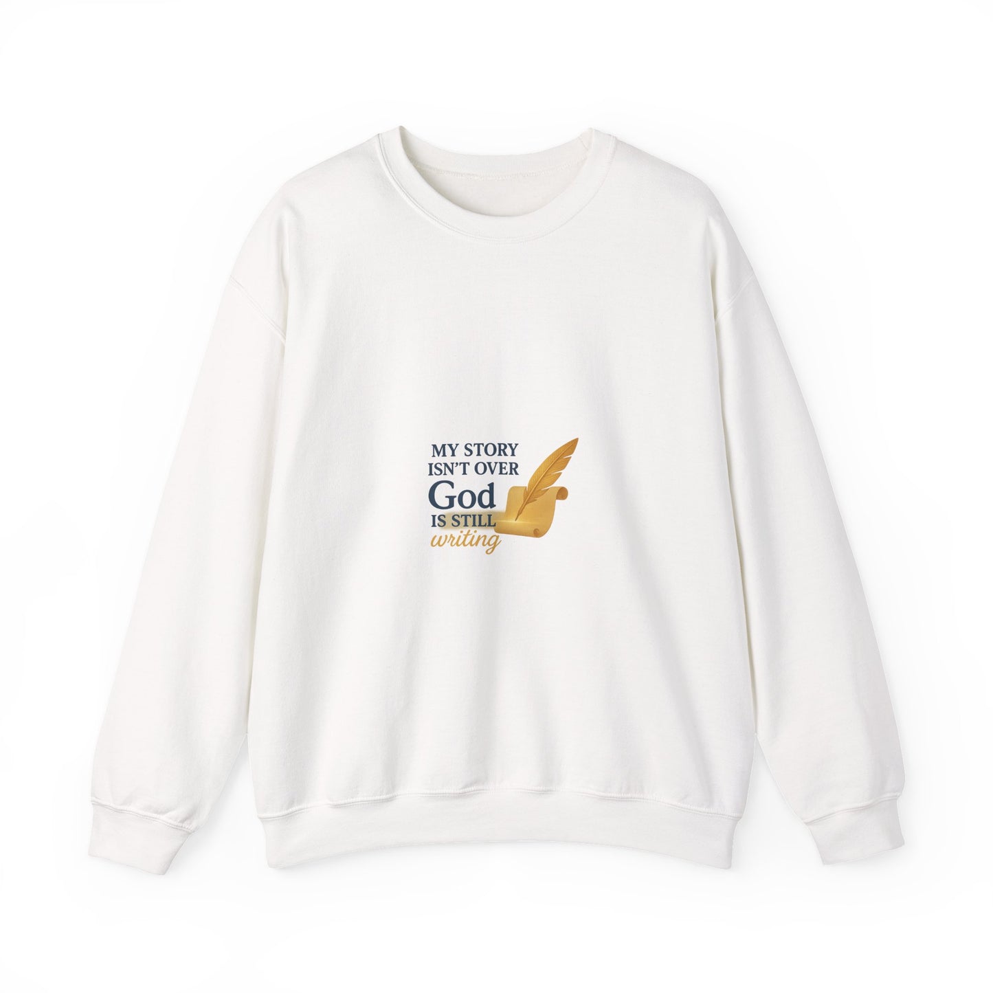 Inspirational Crewneck Sweatshirt, Comfort Apparel, Faith-Based Gift, Cozy Layer, My Story Isn’t Over Sweatshirt