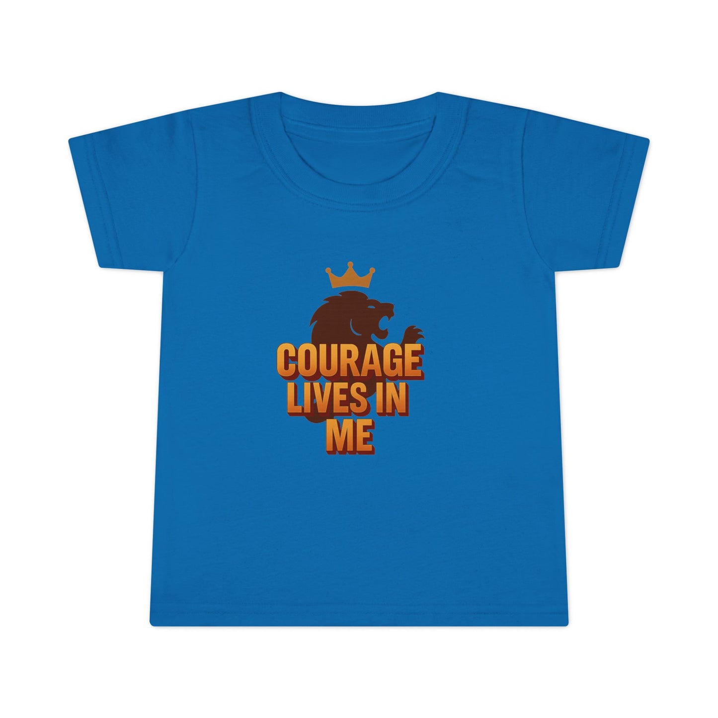 Toddler T-Shirt — "Courage Lives in Me" Lion Crown Graphic