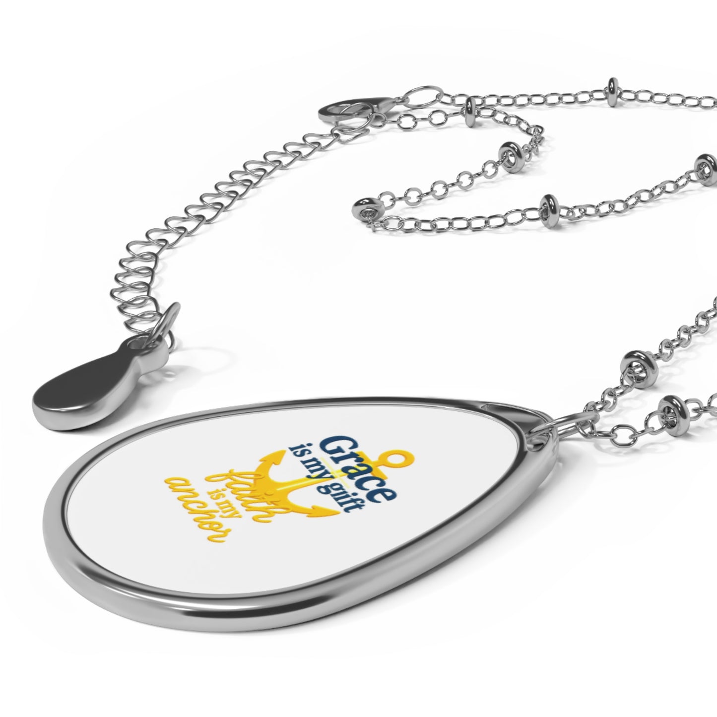 Oval Necklace - Faith Is My Anchor