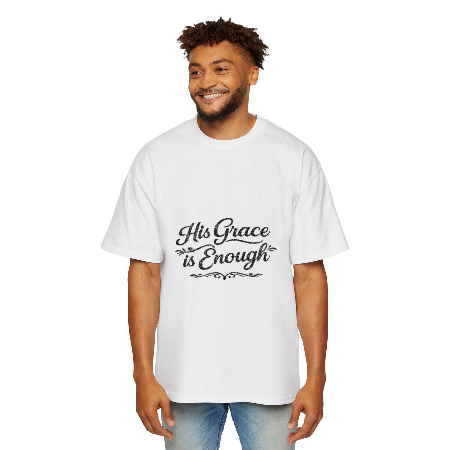 “His Grace Is Enough” Faith-Based Oversized T-shirt