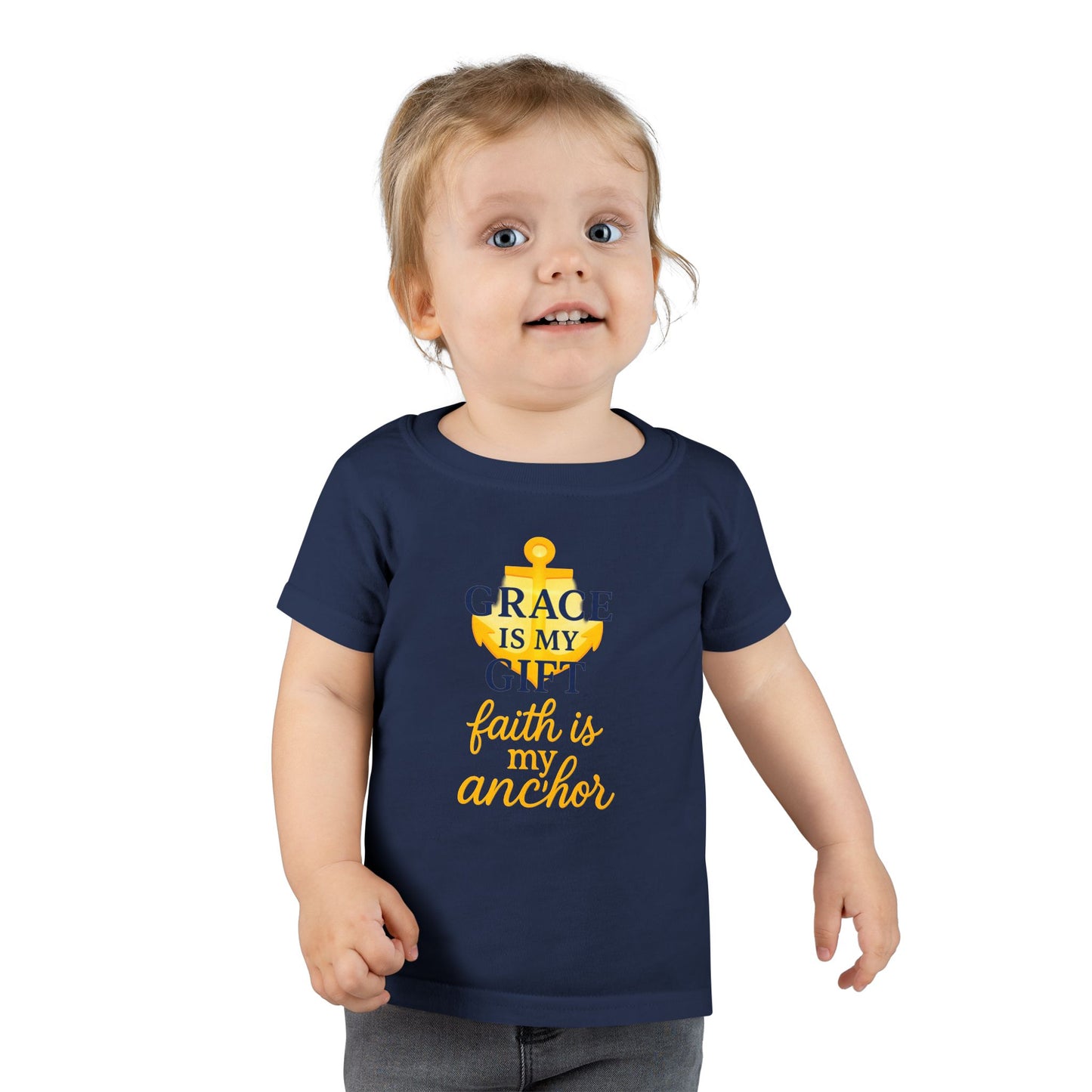 Toddler T-Shirt — "Grace Is My Gift, Faith Is My Anchor" Anchor Graphic