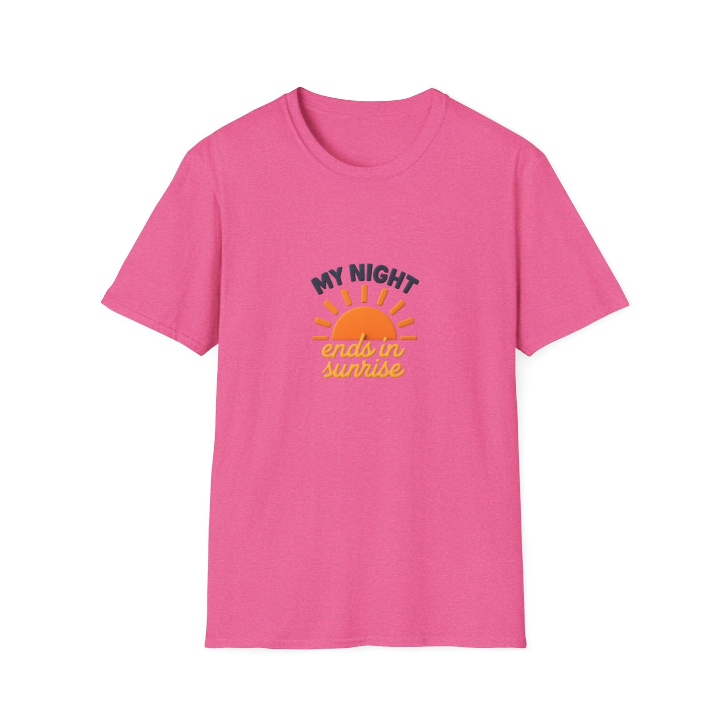 My Night Ends in Sunrise T-Shirt – Inspirational Unisex Softstyle® Tee for Hope, Comfort & Everyday Wear