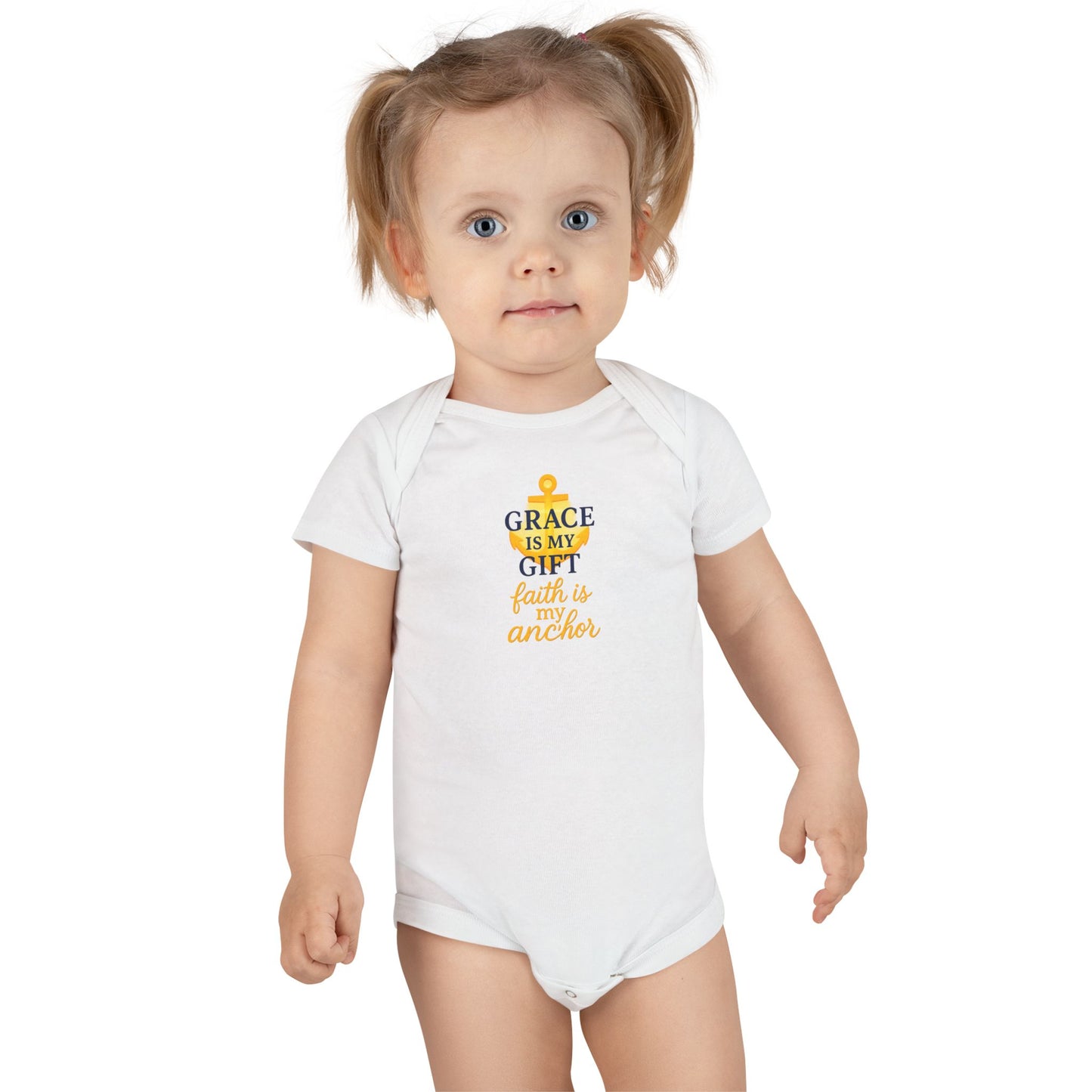 Baby Bodysuit "Grace Is My Gift - Faith Is My Anchor" Organic Cotton