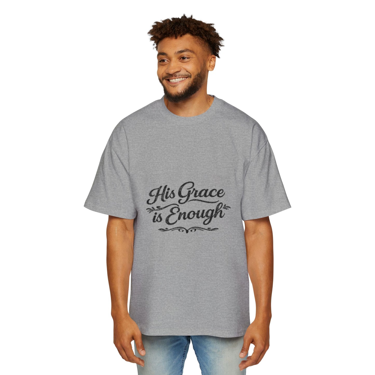“His Grace Is Enough” Faith-Based Oversized T-shirt