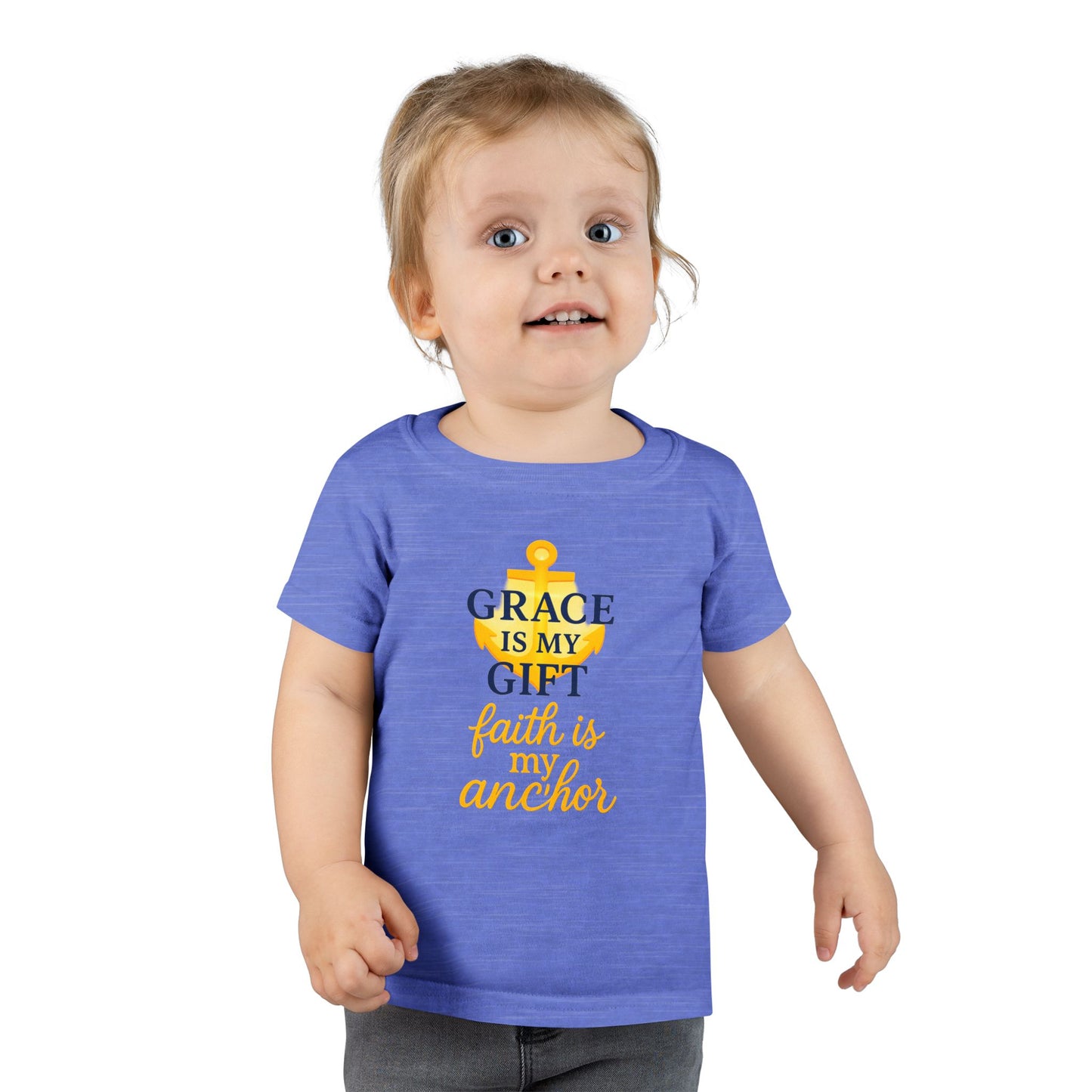Toddler T-Shirt — "Grace Is My Gift, Faith Is My Anchor" Christian Anchor Graphic